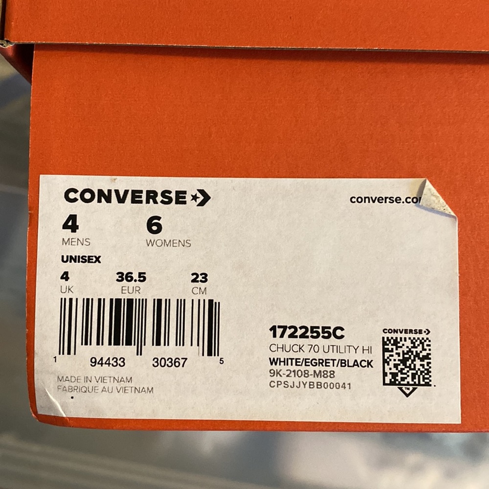 Converse Chuck 70 Utility Hi Shoes - White / Egret / Black - Picture 5 of 13
